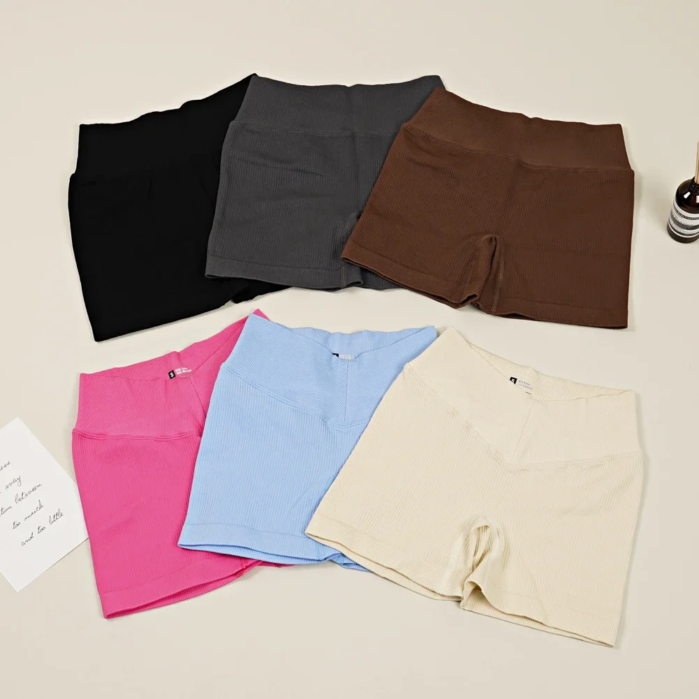 

VEQKING Бесшовные шорты для йоги Женские спортивные шорты с V-образным вырезом на талии для тренажерного зала и фитнеса Быстросохнущие шорты для тренировок Женские байкерские шорты