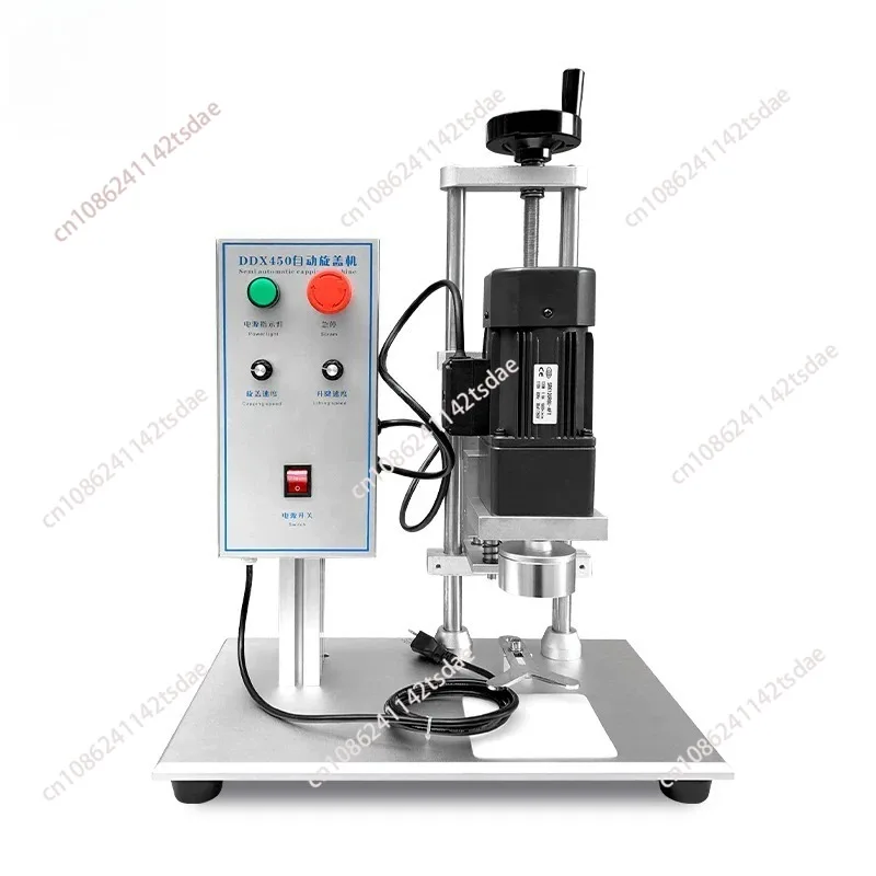 220V Electric Desktop Semi Automatic Capping Machine, Twist Off Equipment for Glass Sauce Honey Bottle Can Jar