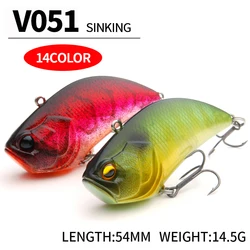 1Pcs 54mm 14.5g VIBRATION Wobbler Sinking Fishing Lures Saltwater Trolling VIB Lipless Crankbait Saltwater Peche Hard Bait 9193