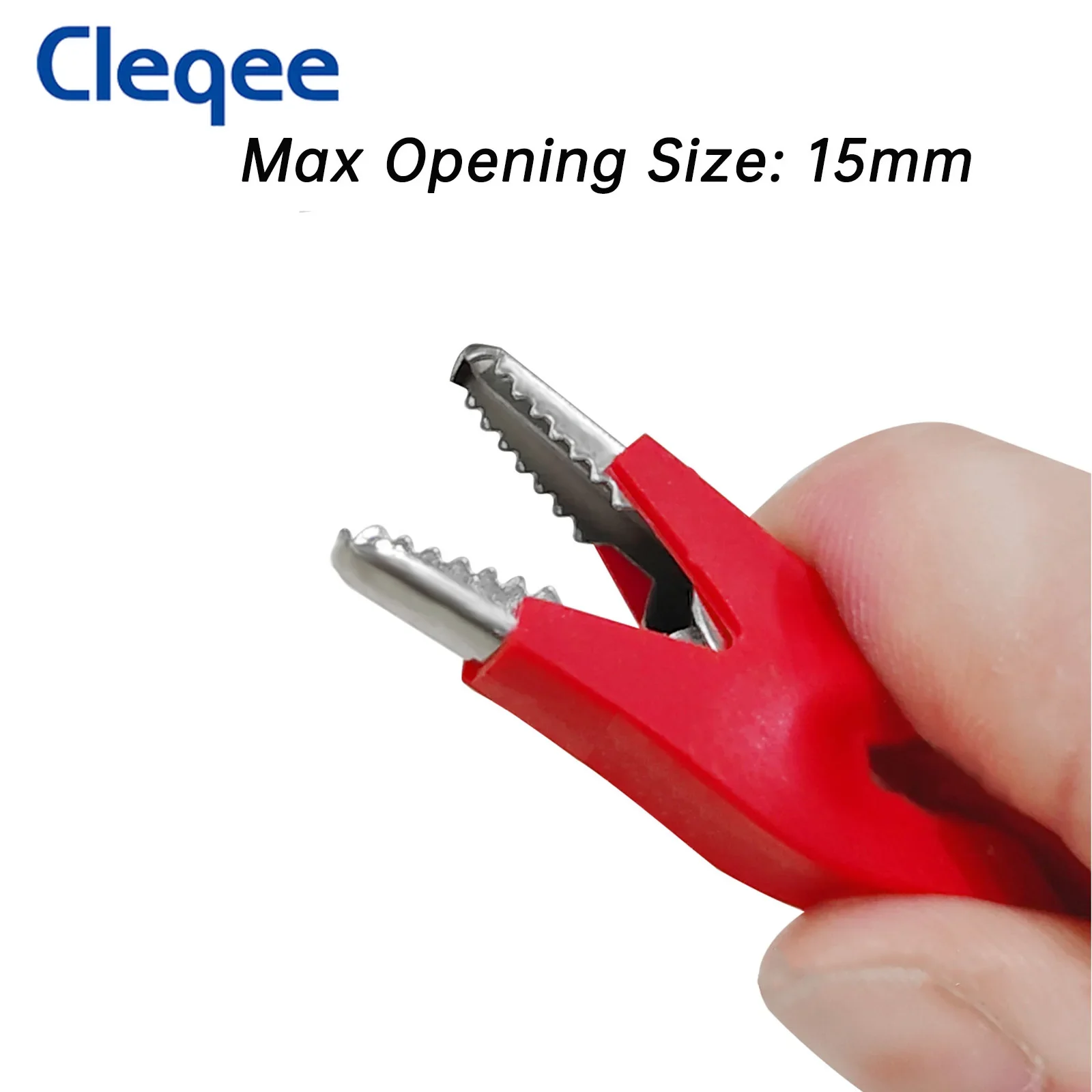 Cleqee P2002 10PCS Alligator Clips Testing tool with 4mm socket Safety Crocodile clamps for banana plug or welding 1000V 20A