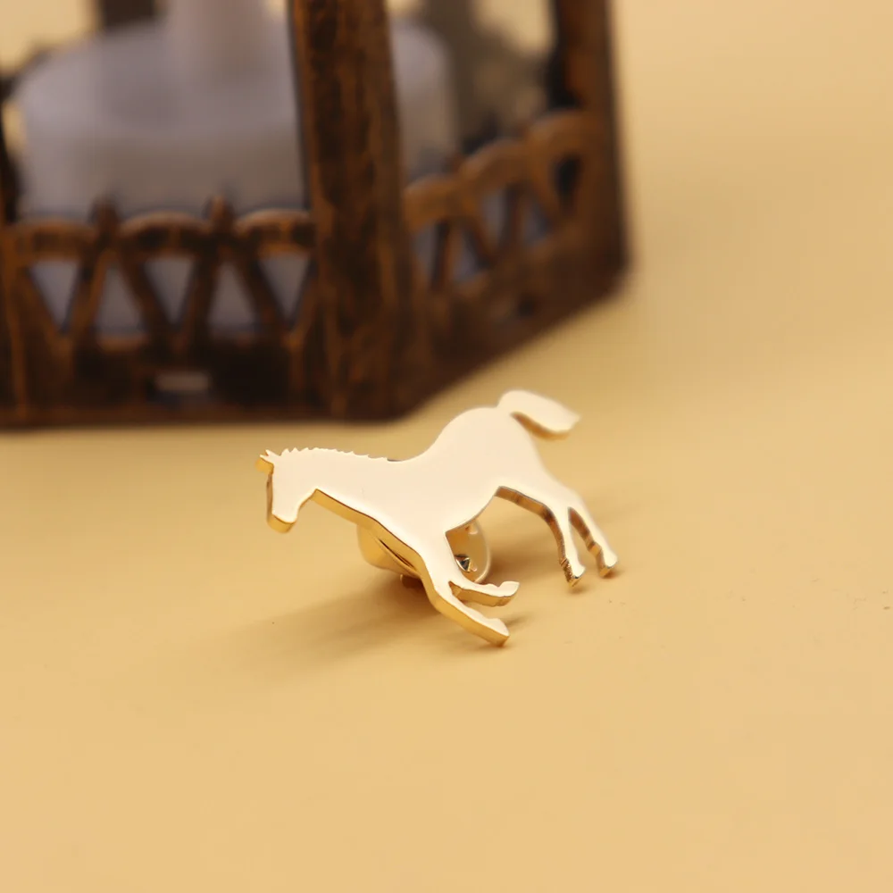 Personalized Design Horse Brooch Represents Peace, Exquisite Gift, Stainless Steel Wedding Party Jewelry