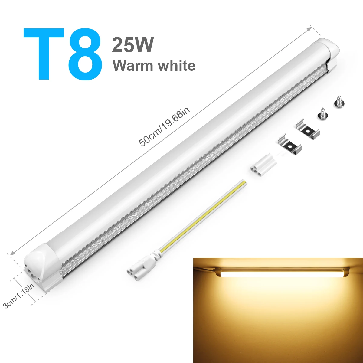 50CM T5 T8 Aluminium LED Licht Buis 15W 25W LED Lamp Buis 110V 220V voor Bureau Werkplaats Garage Magazijn Keukenkast Verlichting