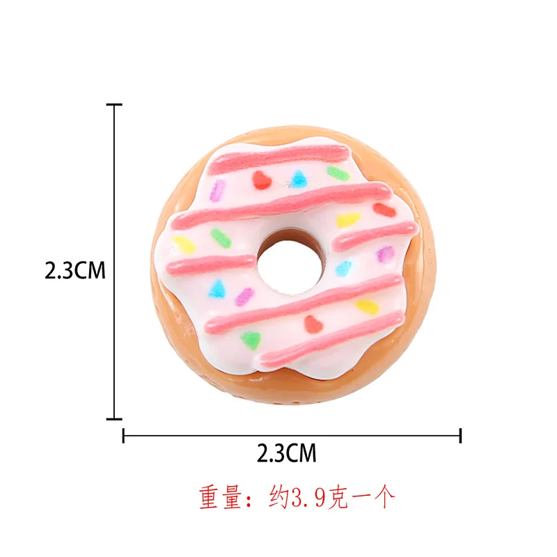 8 stücke Kawaii Neue Nette Mini Donut Flache Rückseite Harz Cabochons Scrapbooking DIY Schmuck Handwerk Dekoration Verzierungen Zubehör – Detail 10