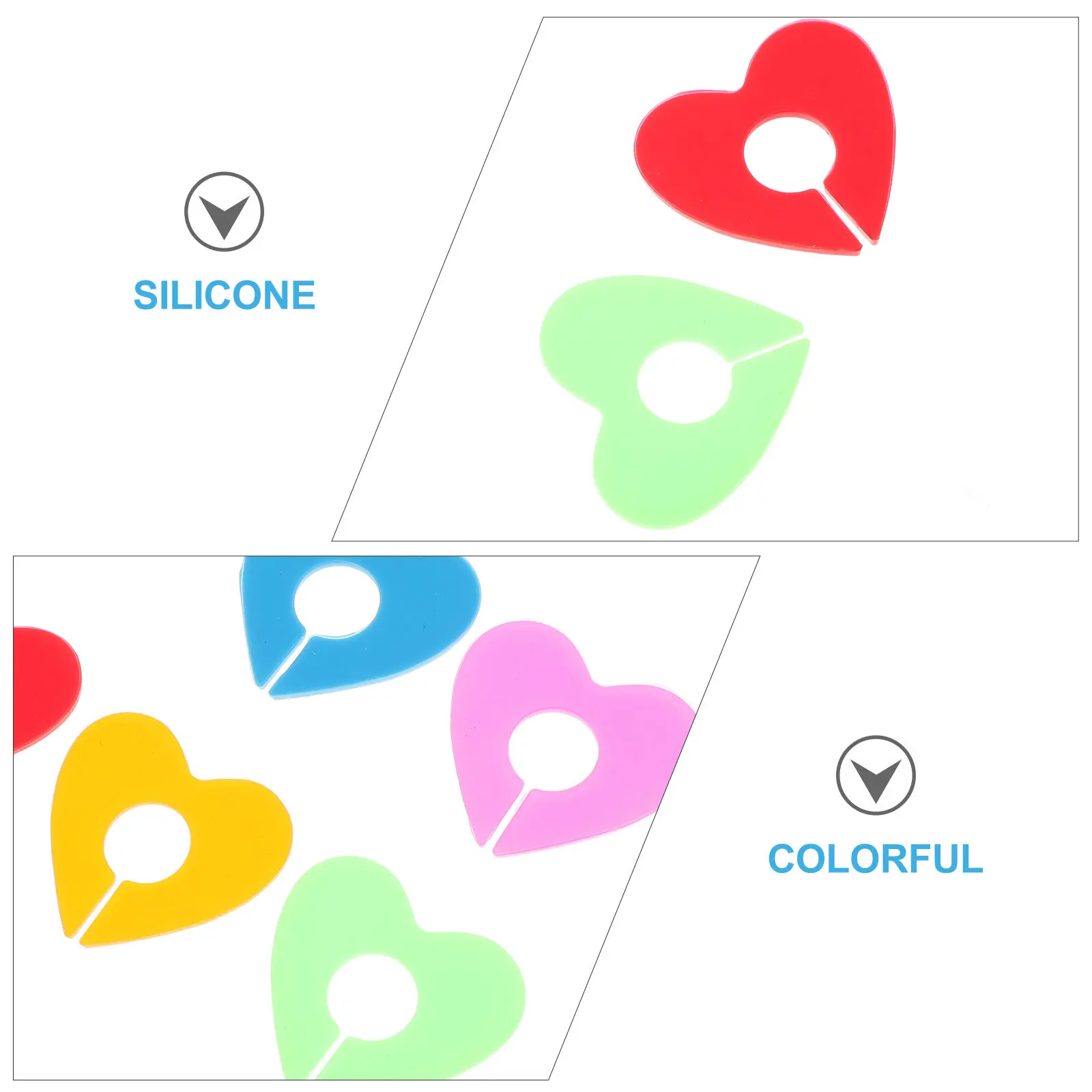 

2Sets Heart Shape Silicone Glass Markers Reusable Wine Glass Identifiers Party Cup Signs Silicone Cup Signs Drink Markers