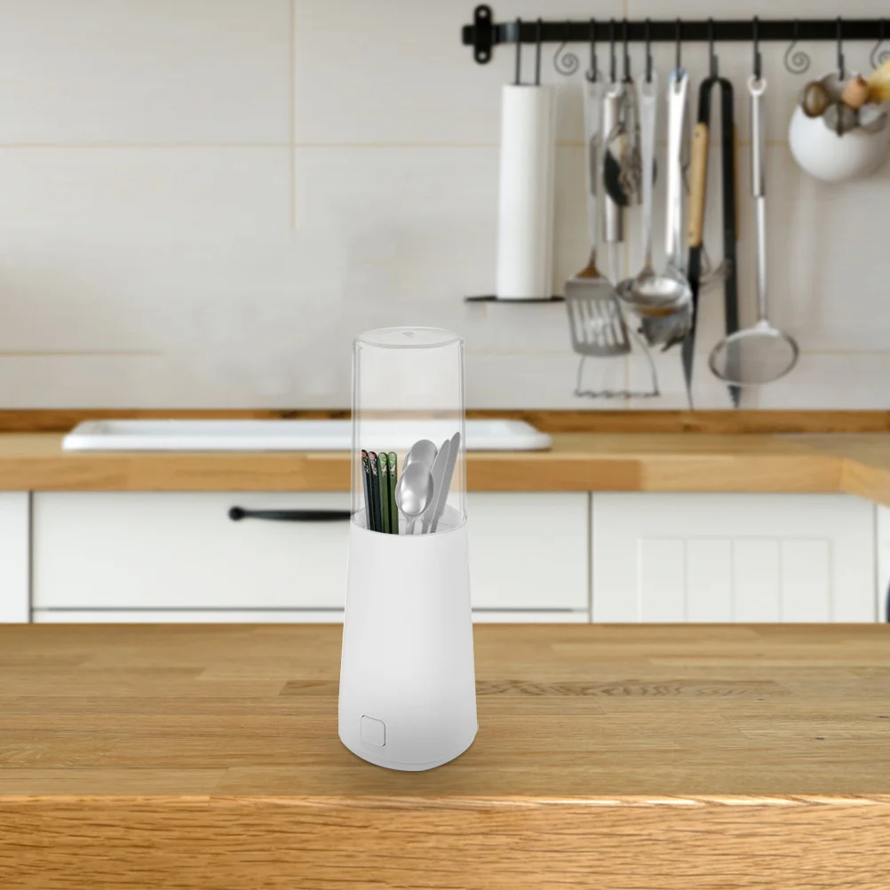 

Chopsticks Holder Portable Beige Detachable Cover Drain Sieve Kitchen Tableware Organizer Storage Rack for Forks Spoons