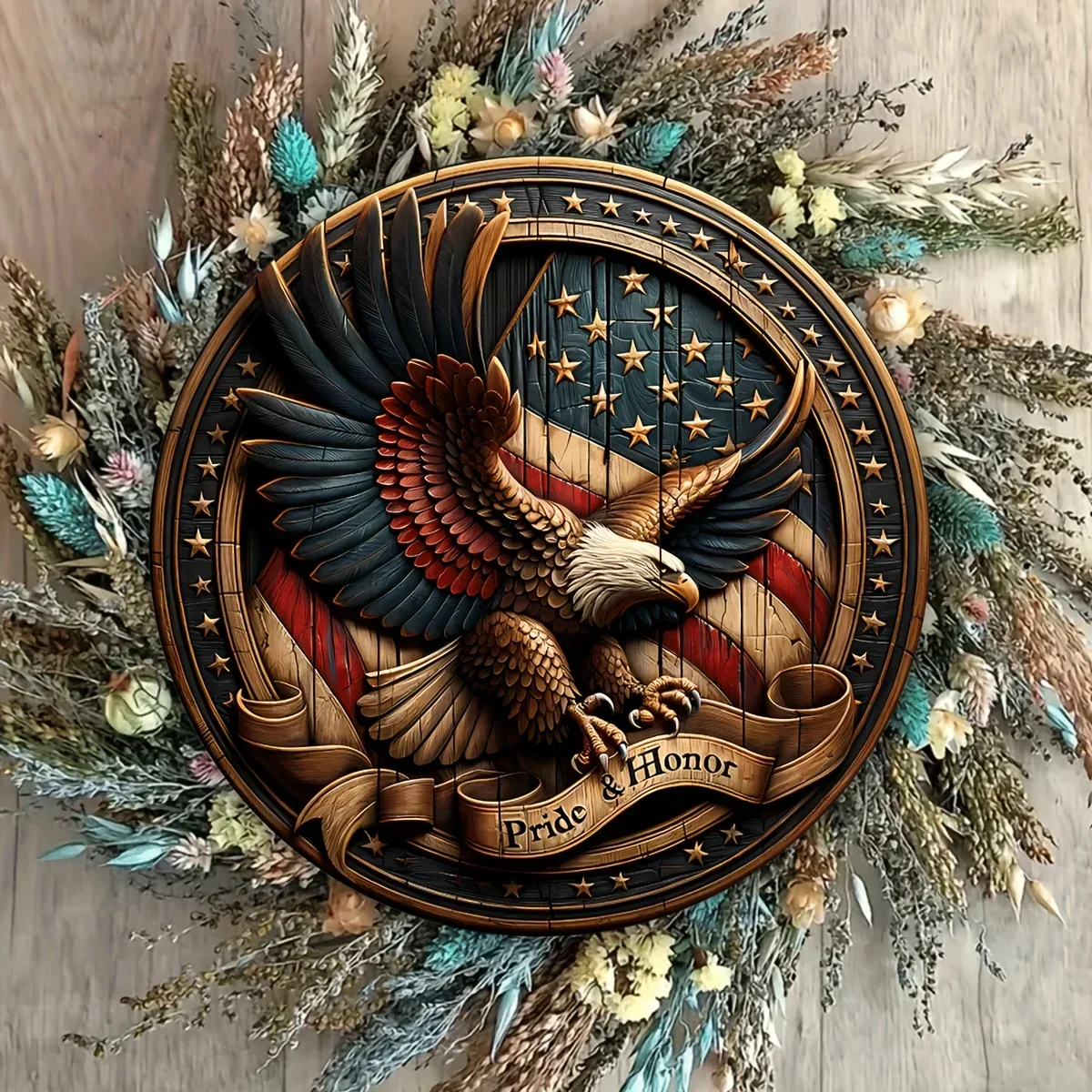1PC American Bald Eagle Wooden Independence Day Sign - Decorative Sign & Plaque Decor for Friends,  Room Decor, Doorway Decor