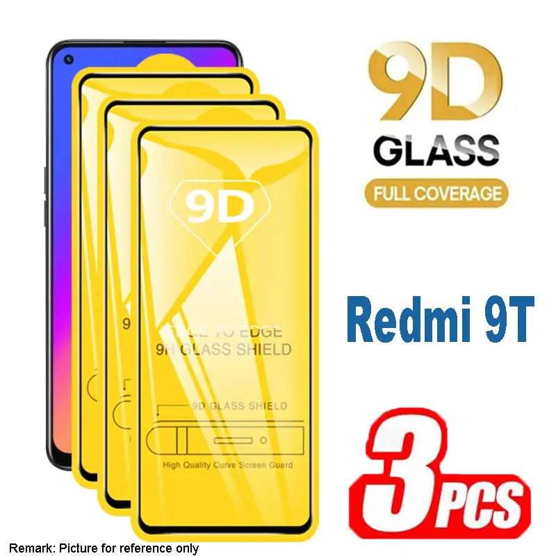 

Защитные пленки 9D для экрана Xiaomi Redmi 9T, пленки из закаленного стекла, 3 шт.