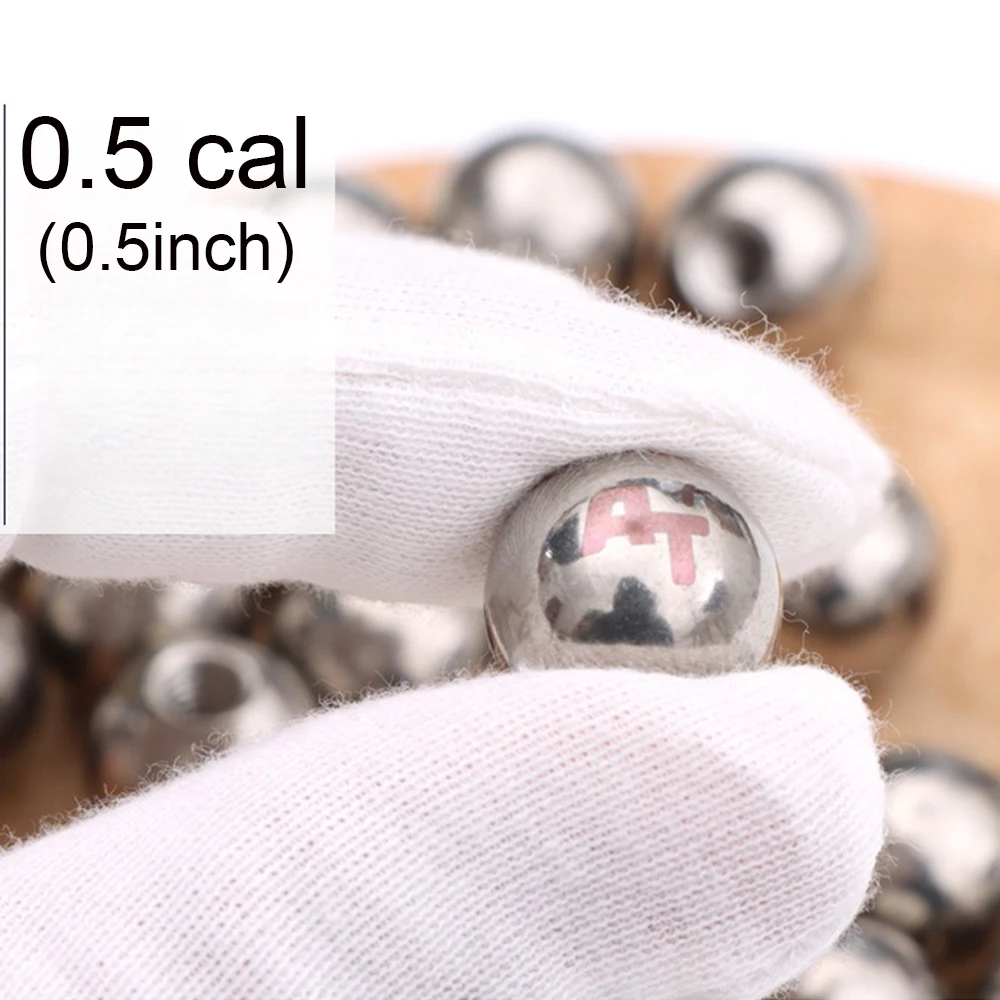 50 PCS 0.50 Caliber Solid Solid Stainless Steel Ball Slingshots,8 Grams  Fit for t4e TR50/HDR 50