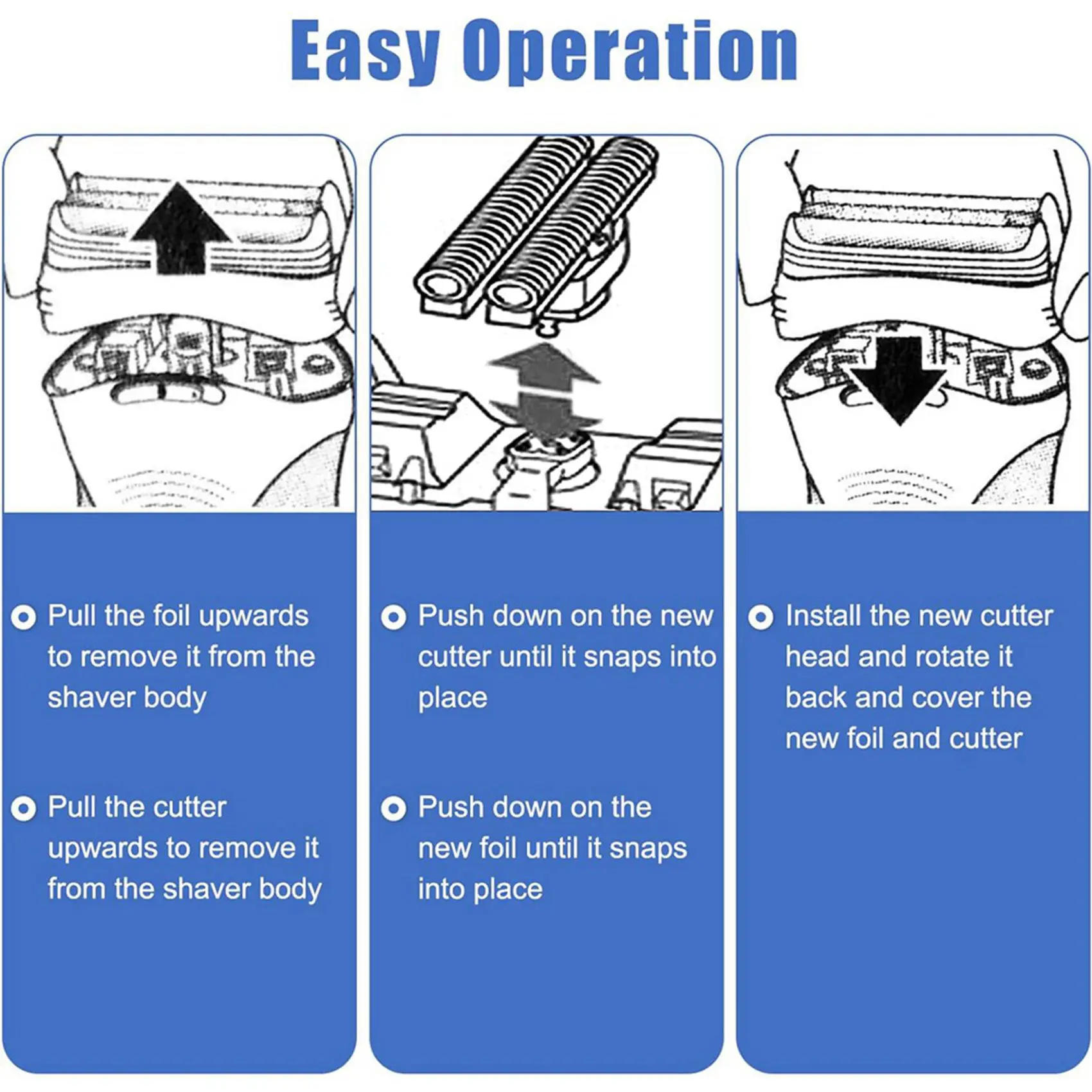 Cabezal de afeitado de repuesto KEOL-2X 94M para afeitadora eléctrica Braun Series 9/9 Pro para hombre 9040S, 9080Cc, 9093S, 9095Cc