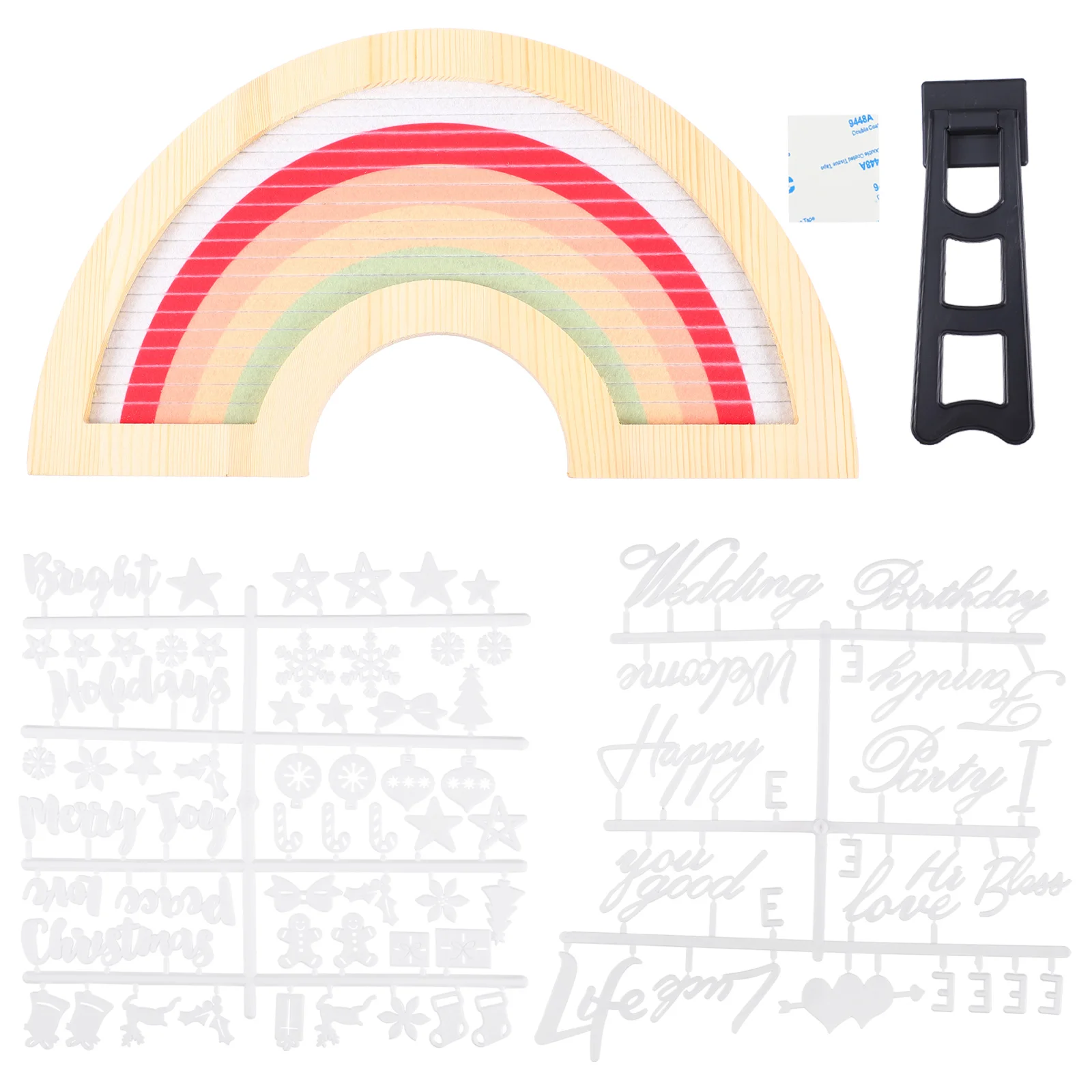 

Rainbow Alphabet Board Letter Felt Frame Notice Message Decor DIY Boards Decorative
