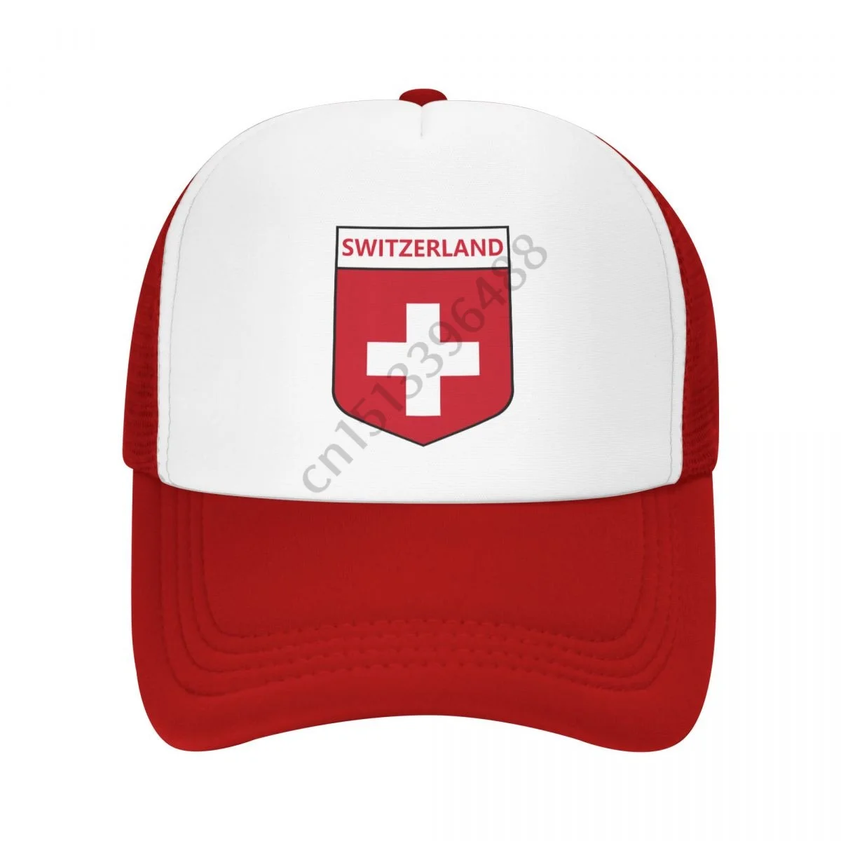 Swiss Switzerland CHE CH Soccer Trucker Hats Summer Sun Baseball Cap Breathable Adjustable Male Outdoor Fishing Hat Fans Gift