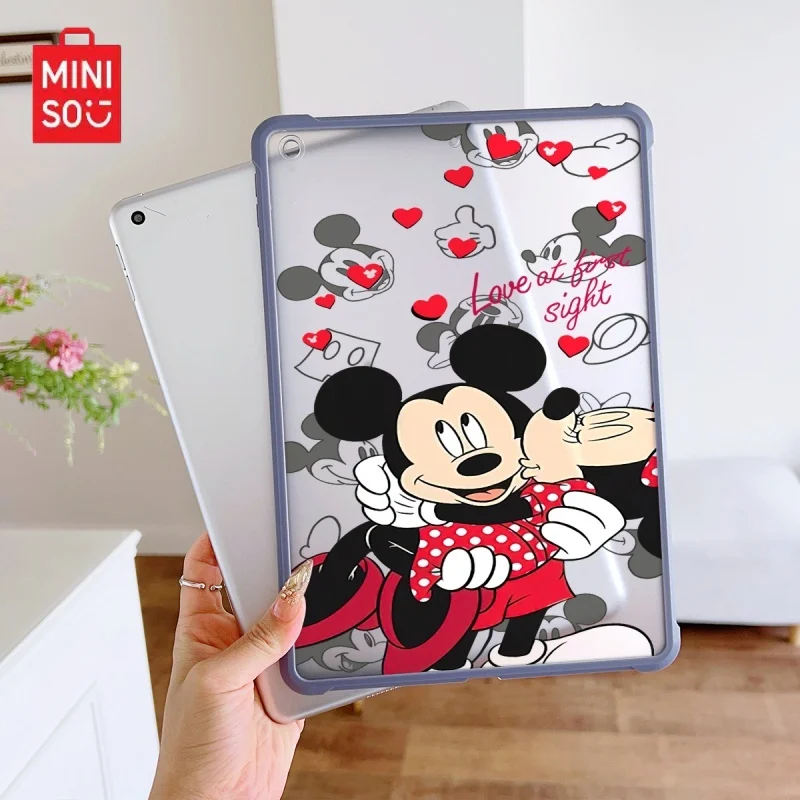 

Прозрачный чехол для iPad Miniso Disney Mickey Purple, подходит для iPad Pro 6/M4, Air3/5, Mini6, iPad 6/10, 8,3/9,7/10,5/12,9/10,9/11 дюймов