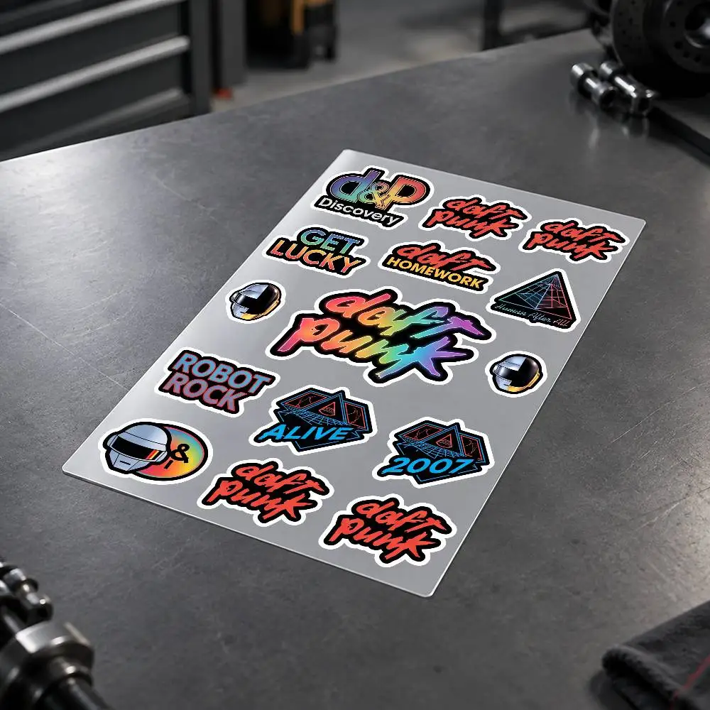 D-Daft P-Punk Custom Motorcycle Sticker Kit Reflective Decal Set For Helmet Tank Fairing Body Graphics