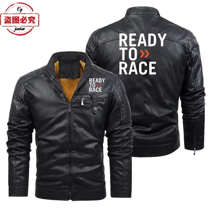 

Кожаная куртка для мотокросса с логотипом Ready To Race, из искусственной кожи, мужская куртка, велосипедный костюм, униформа для командной работы