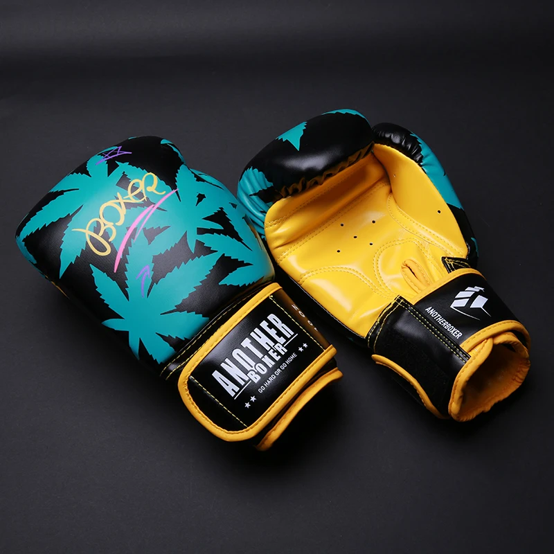 

Боксерские перчатки 6, 12, 14 унций, из искусственной кожи Muay Thai Guantes De Boxeo Sanda Free Fight MMA, кикбоксинг, тренировочные перчатки для мужчин, женщин, детей