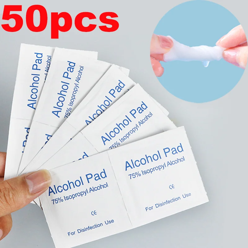 

50PCs Disposable Alcohol Cotton Multifunctional Alcohols Disinfection Wipes Screen Glasses Cleaning Detailing Clean Tools