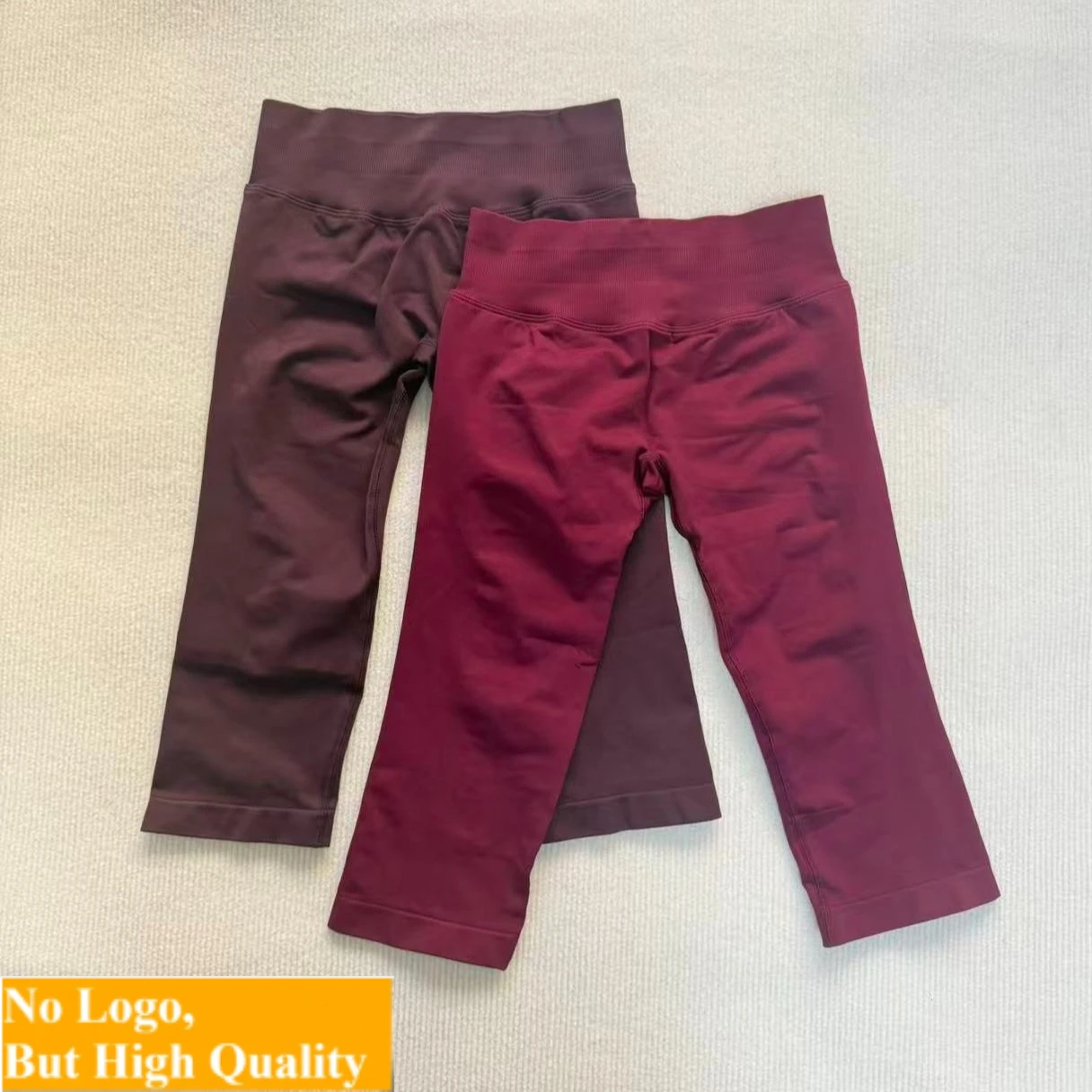 NO LOGO Quick drying exercise mid-length pants, tight fitting slimming running training fitness outerwear hip lifting yoga pants