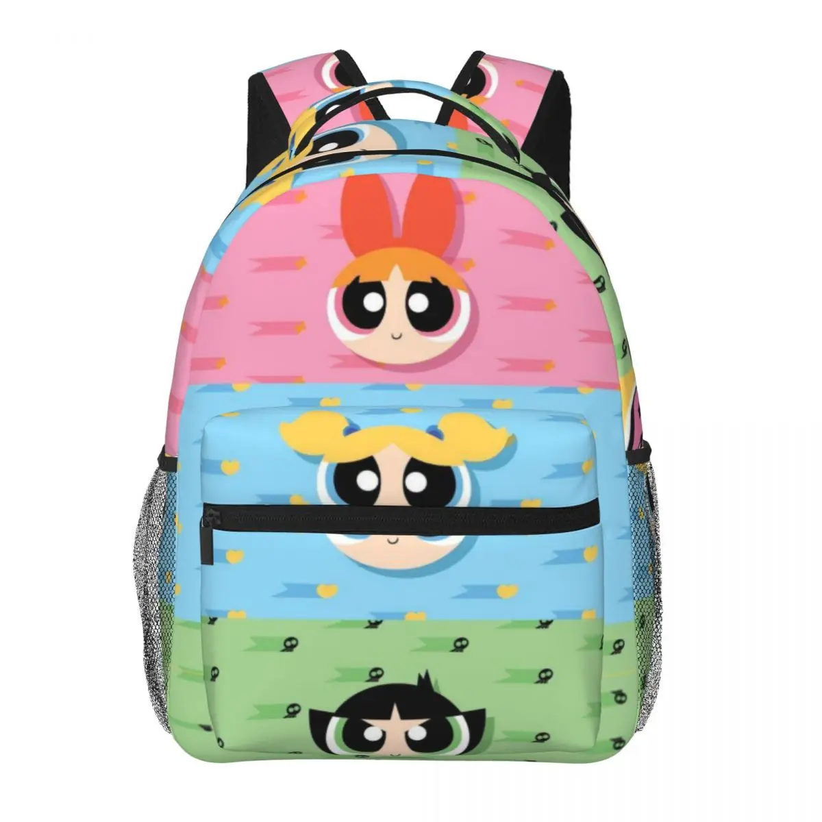 The Powerpuff-Cartable léger imprimé pour filles, cartable décontracté pour l'école, l'extérieur, le shopping, le bureau, 17 po