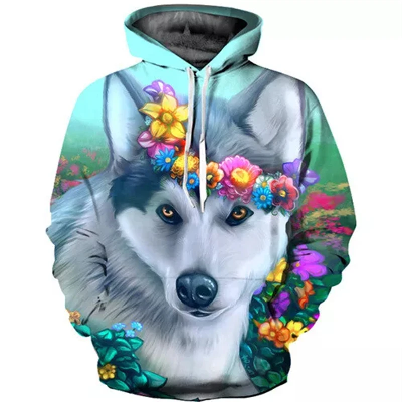 

Men's 3D Print Cool Wolf Hoodie Gym Pullover Sweatshirt Women Handsome Animal Graphic Hoodies Y2k Tops Kid Street Hip Hop Hooded