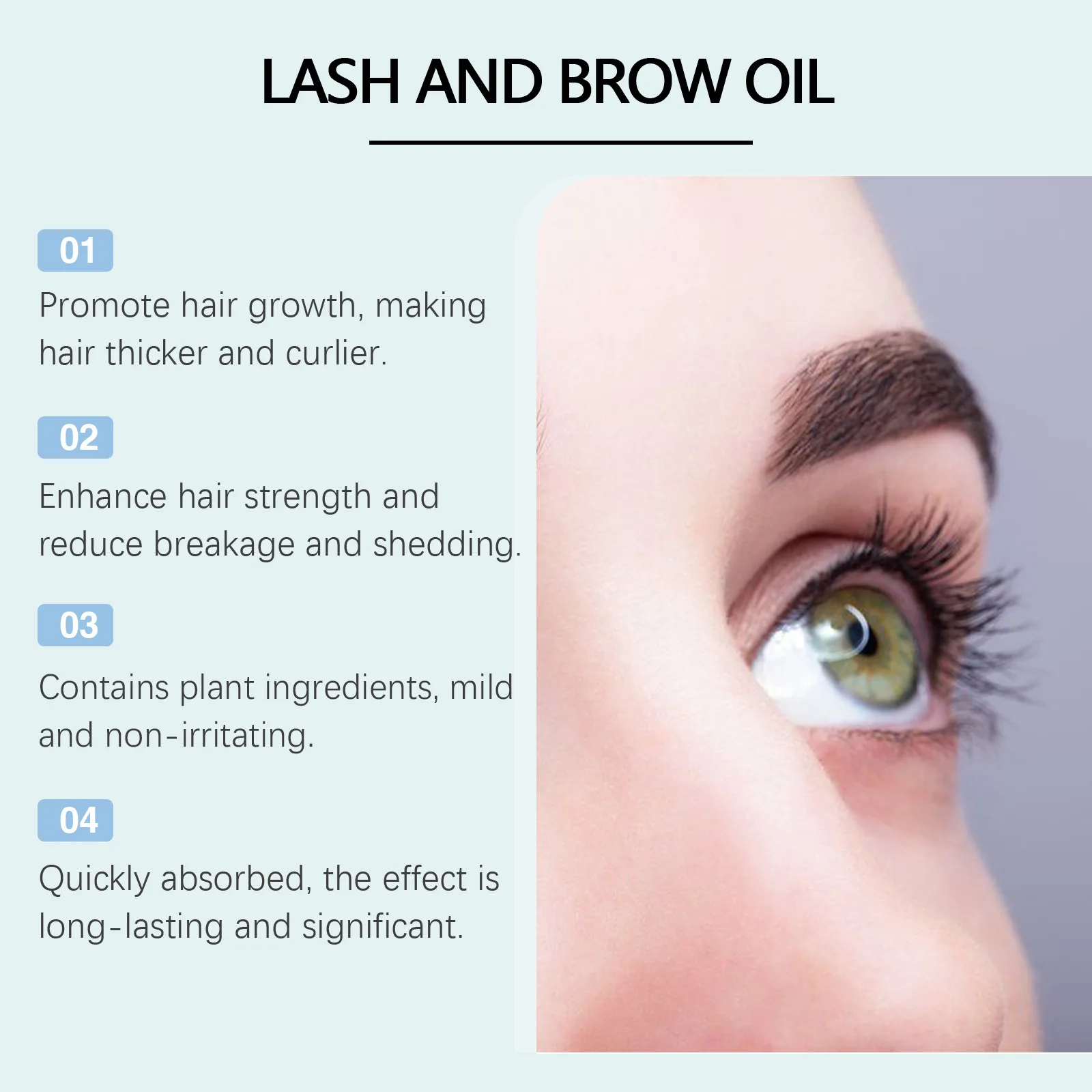 Lash Eyebrow Growth Oil Natural Lifting Enhancement ขนตายาวหนาขึ้น Nourishing Repair ผมเสีย Boost Oil