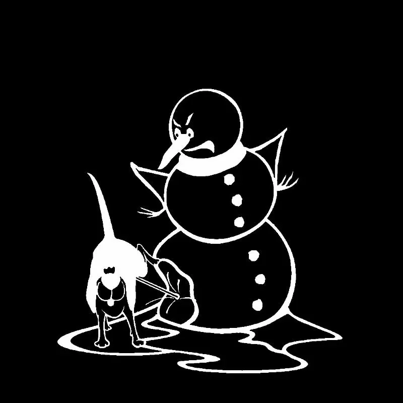 Angry Snowman Christmas Sticker High Quality Car Window Decoration Personality PVC Waterproof Decal Black/White, 19cm*19cm