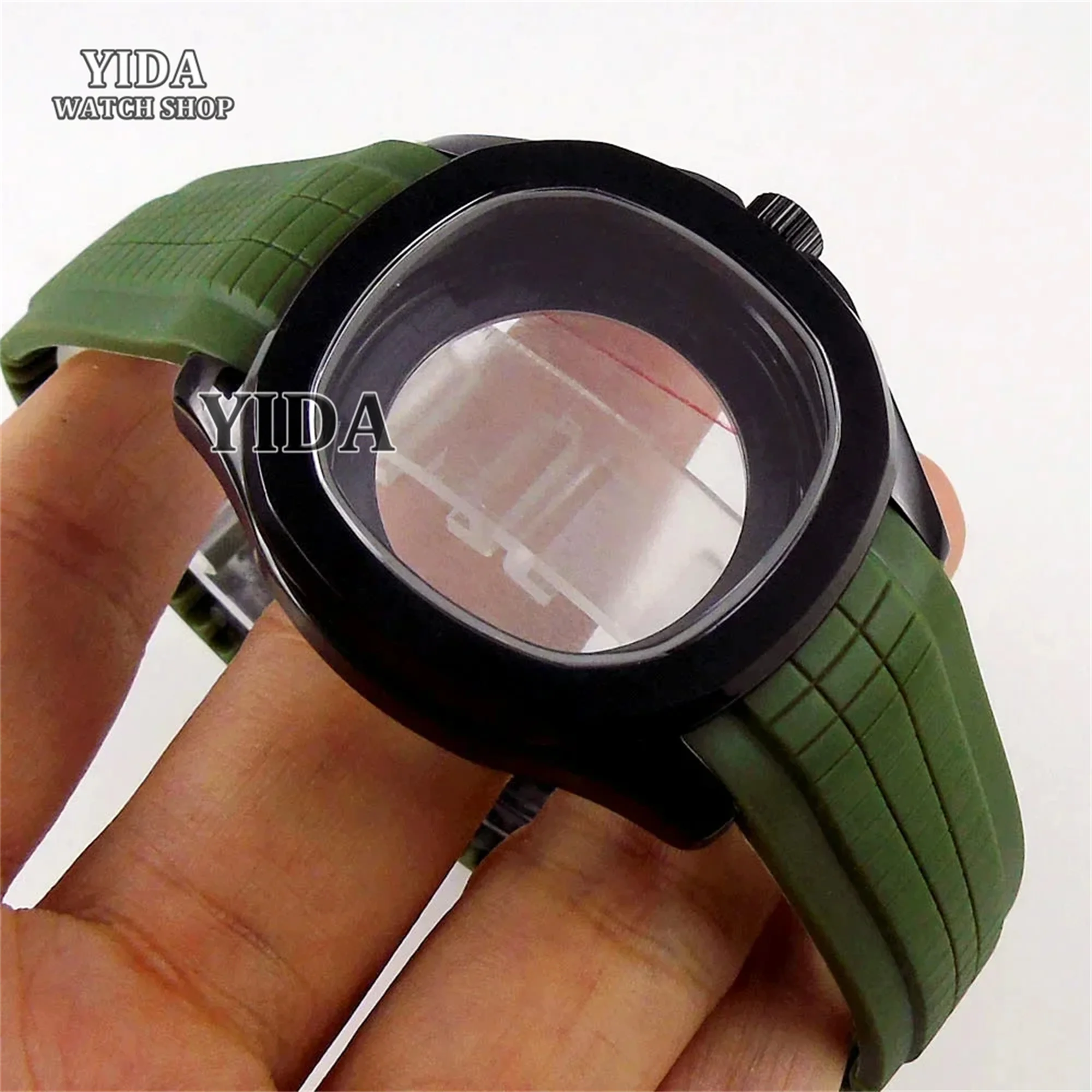 

Корпус NH35 42 мм из нержавеющей стали 316L, резиновый браслет, задняя крышка из сапфирового стекла для модификации механизма AQUANAUT NH36, запасные части