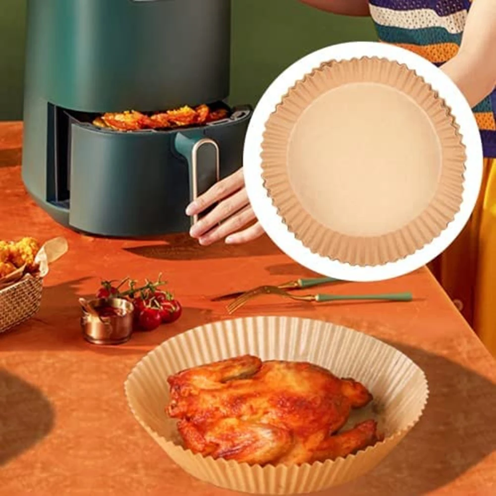 Air Fryer Parchment Paper Liners Non-Stick Disposable Liners Basket Unperforated Round Parchment