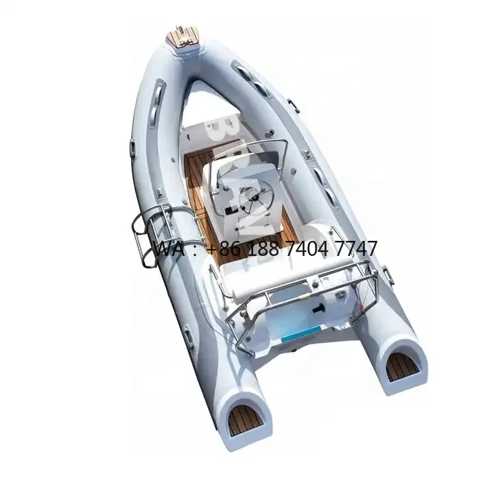 Best Selling Marine Fiberglass Rib Boat 430cm Black White Inflatable Fishing Boat for Offshore Fishing