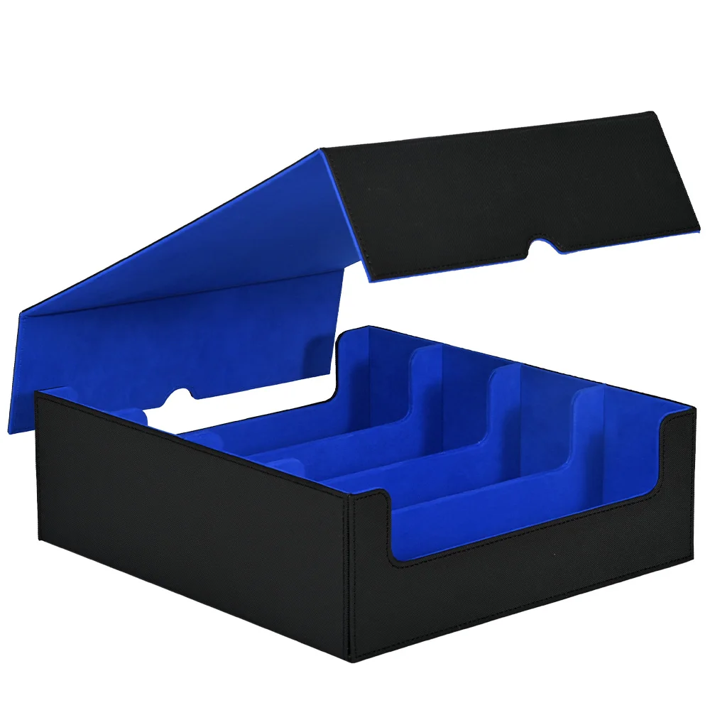 Karten-Aufbewahrungsbox, fasst 2400+ einärmelige Karten, Kartenbox aus PU-Leder mit Magnetverschluss, passend für TCG, Magic Cards, Basebal