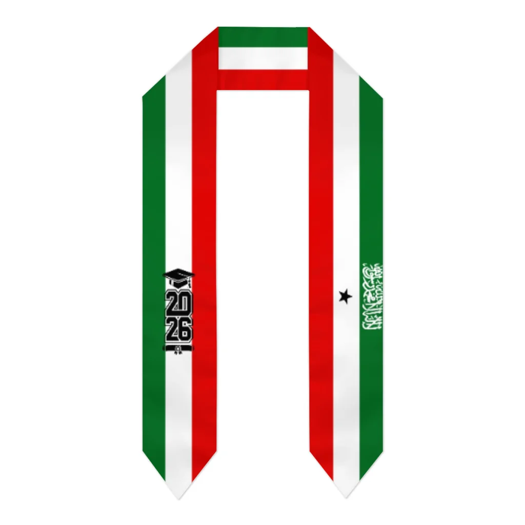 Class of 2026 Somaliland Flag Scarf Graduation Sash Stole International Study Abroad Adult Unisex Party Accessory Top Print