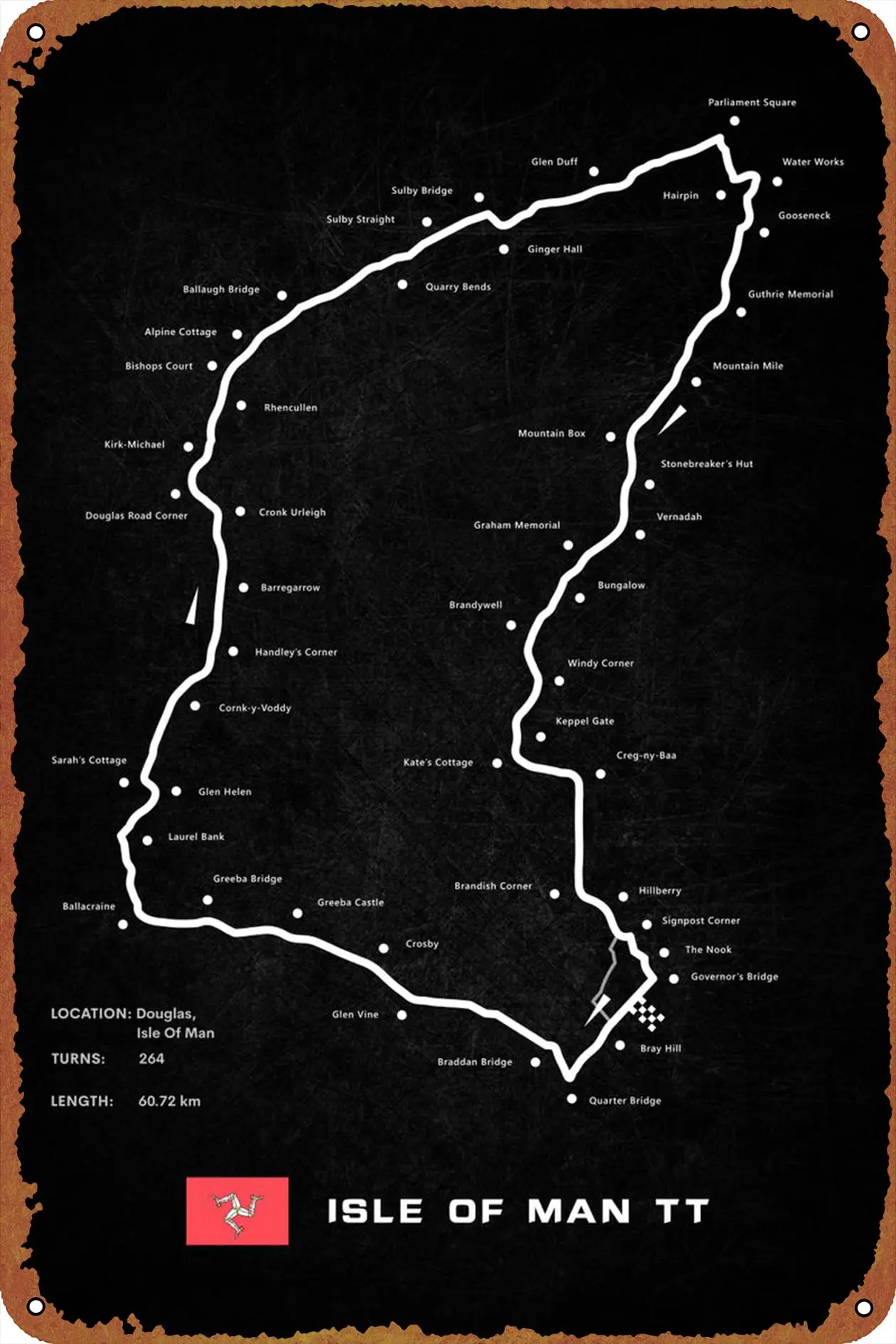 

Isle of Man Circuit Poster Metal Plaque Tin Sign,Vintage Metal Pub Club Cafe bar Home Wall Art Decoration Poster Retro