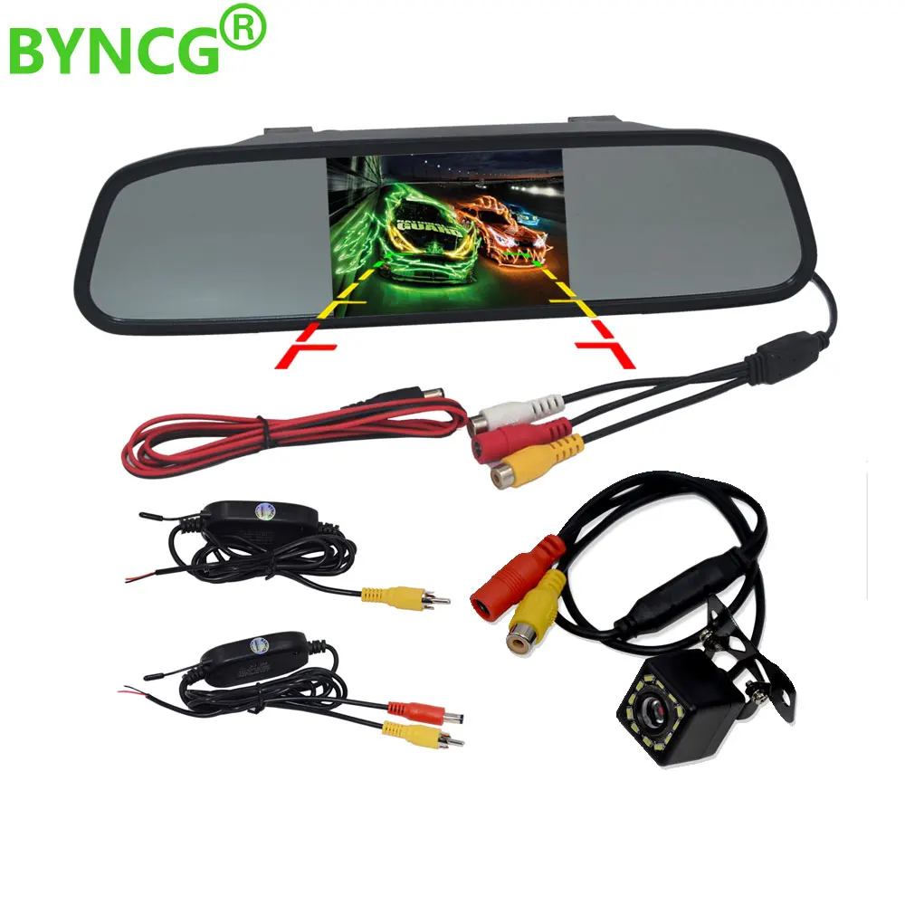 

Wireless Rear View Camera CCD Video Auto 4.3 inch Car Rearview Mirror Monitor Parking Assistance Reversing Backup