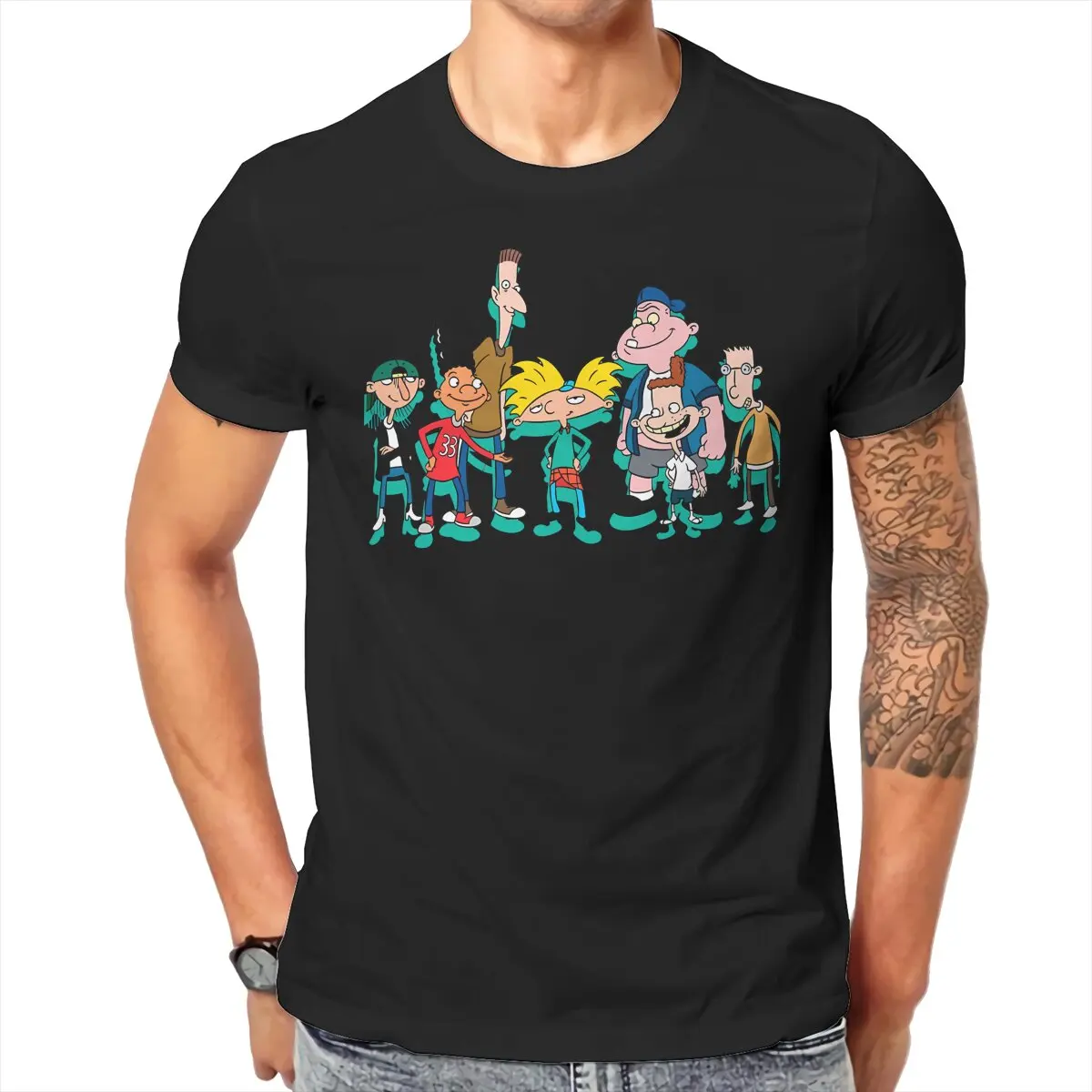 Friends Hey Funny Arnold T Shirt Vintage Teenager Grunge Loose Crewneck TShirt Top sell  Harajuku Men's Short Sleeve