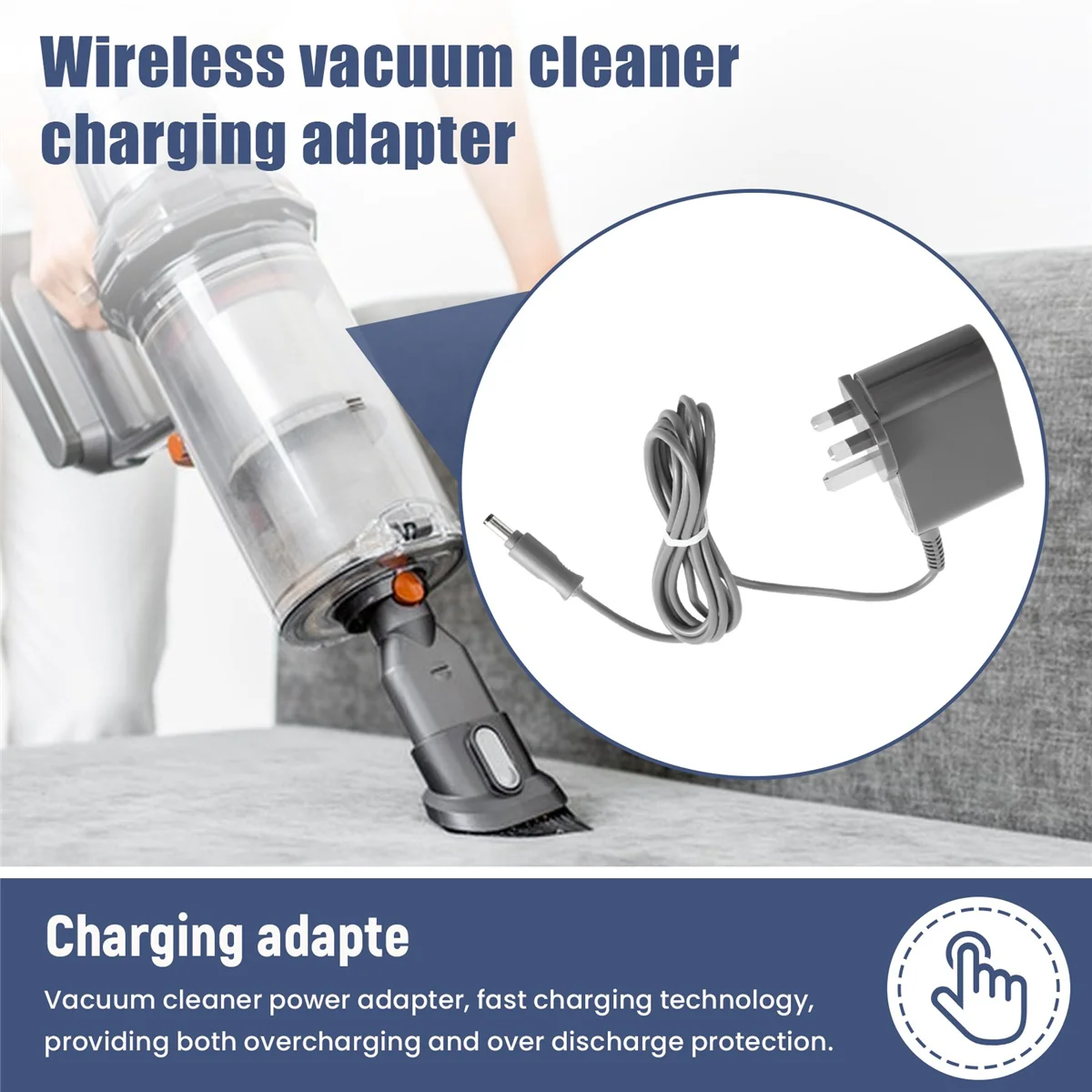 Charging Adapter Adapter 26.1V for Dyson V6 V7 V8 Cord Free-Handhelds Stick Vacuum Power Supply Cord Charger,UK Plug