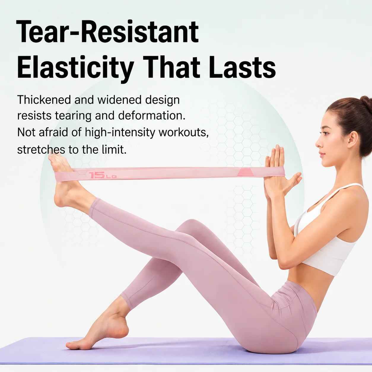 Yoga Resistance Band Silicone Non-Slip Pull Ring Home Fitness Women's Workout Squat Glute Resistance Loop Elastic Band