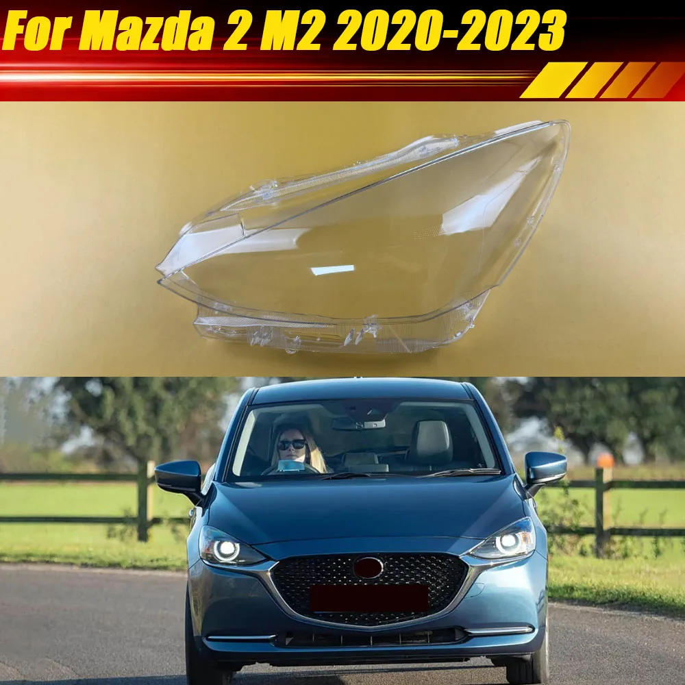 

For Mazda 2 M2 2020-2023 Car Headlight Cover Headlamp Housing Lamp Shell Auto Transparent Lampshade Mask Lens Plexiglass