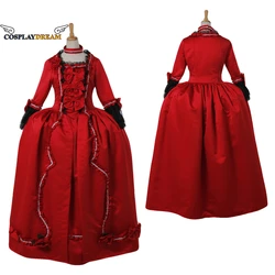 Rococo Royal Court Noble Dress Medieval Clothing Red Rococo Ball Gown with Neck Band Retro Medieval Baroque Renaissance Dress