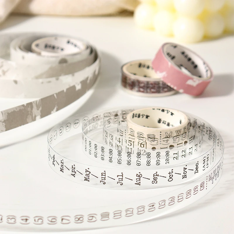 Journal GO 1.2x200cm Time Can Be Traced Tape Weekly Date Plan Tape Timeline Masking Tapes Planning Tape Scrapbooking Sticker