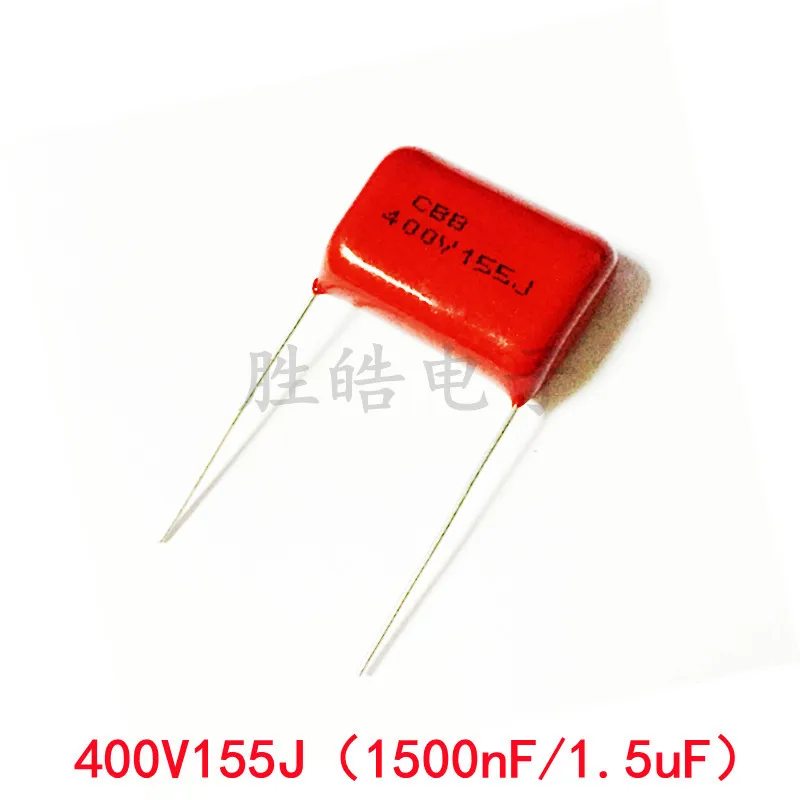 5piece Good quality 400V155J 1.5UF High Quality 5% Pitch 15mm 20mm 25mm 1500NF 400V 155 155J CBB Polypropylene Film Capacitor