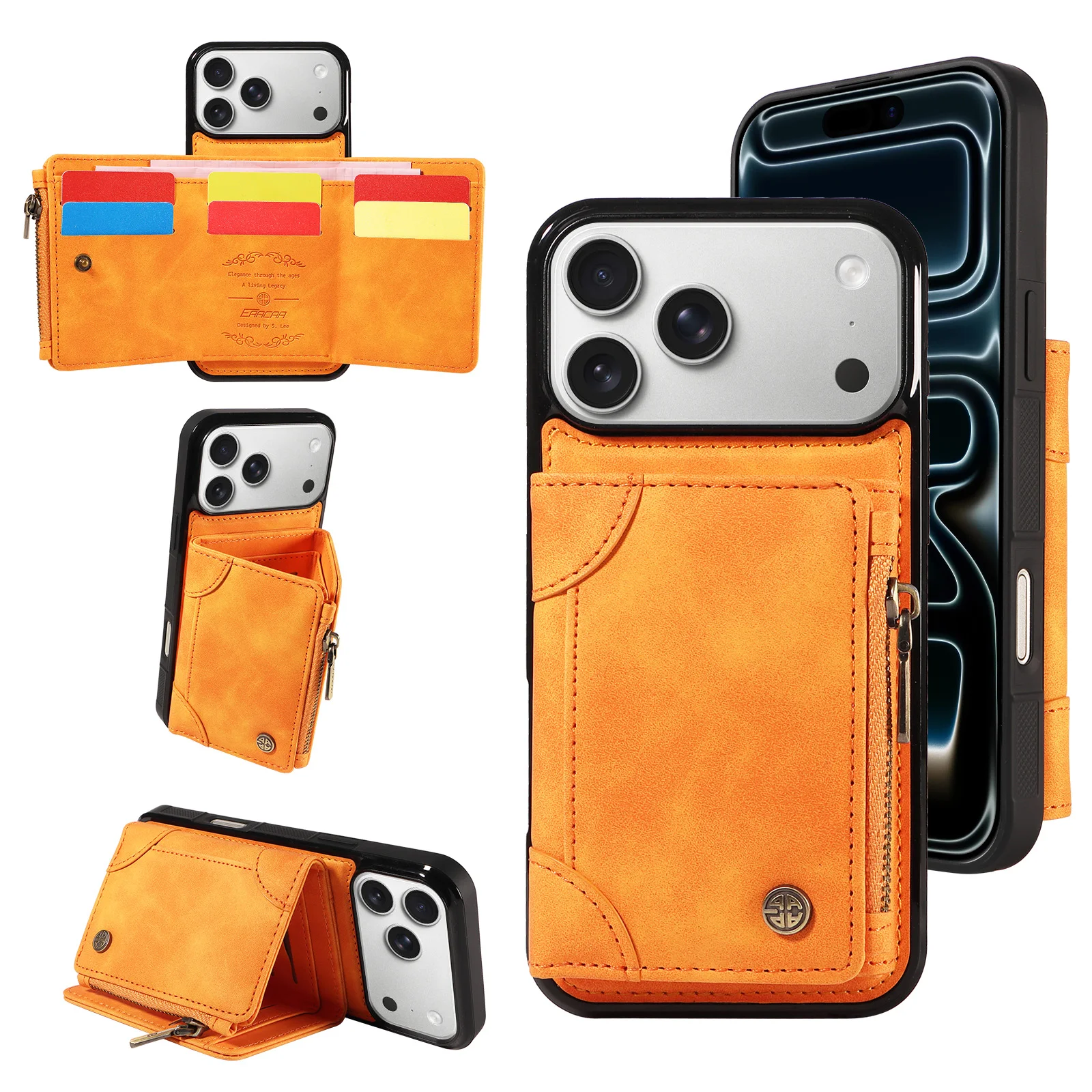 PU-Leder Handyhülle für Samsung Galaxy S25 S24 S23 S22 Ultra A13 A15 A23 mit Ständer Mehrere Kartenfächer Brieftaschen-Handycover