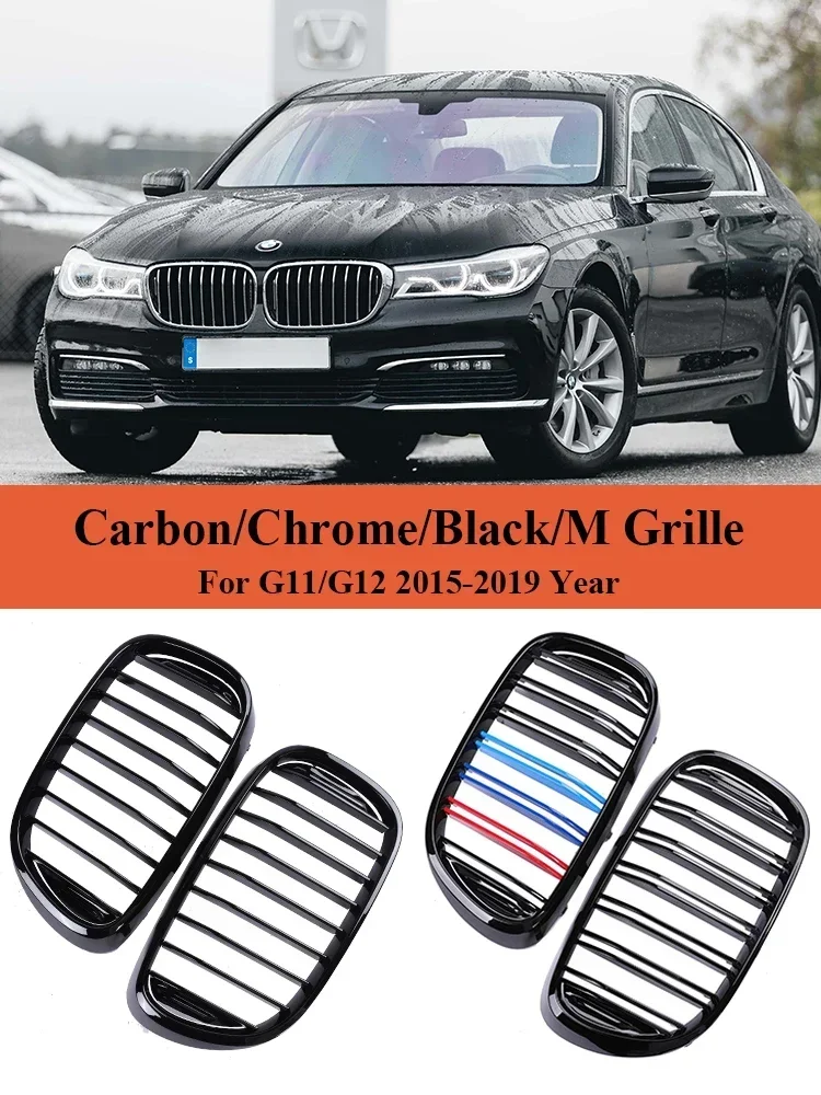 

Front Bumper Shadowline M Color Grille Gloss Black Facelift Racing Grillz For BMW 7 Series G11 G12 2015-2019 730i 740i 750i