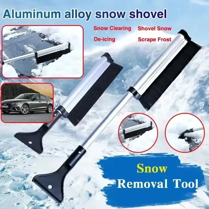 Car Snow Shovel: Aluminum Alloy Retractable Snow Shovel, Versatile Automotive Snow & Ice Remover with Multi-Functional Design