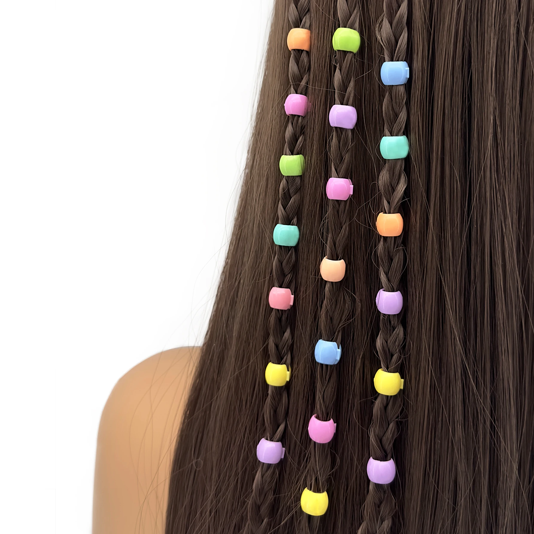 60 Stück Haarzöpfe, Perlen, Kopfbedeckung, niedliche Bonbonfarben, Kunststoff-Haarnadel, Sommer-Haarklammern für Frauen und Mädchen, Haarschmuck für Zopf