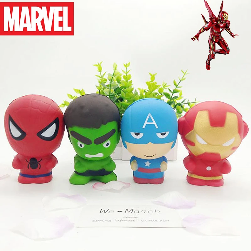 لعبة جديدة من Marvel Avengers American Captain Spider Man الرجل الحديدي ذات الضغط البطيء والانفجار لعبة الضغط هدية للأطفال