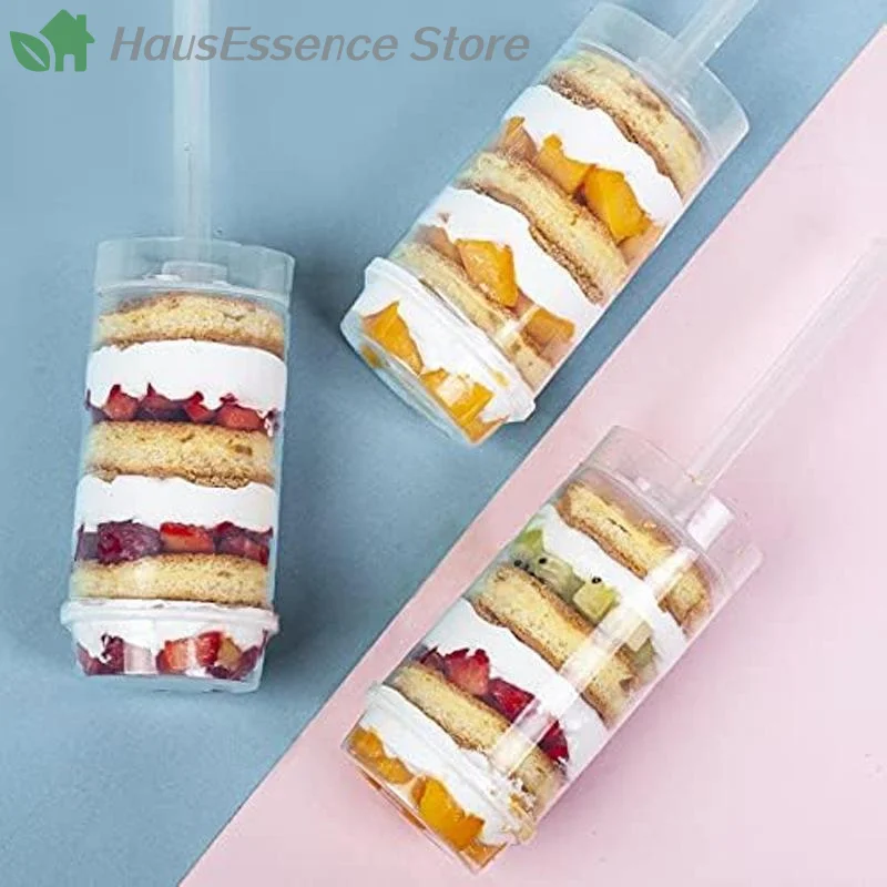 ※10pcs Pushable Cake Holders Diy Push Cake Mold Cylinder Shaped Cake Pusher Push Pops Plastic Containers With Lids For Kitchen view 4