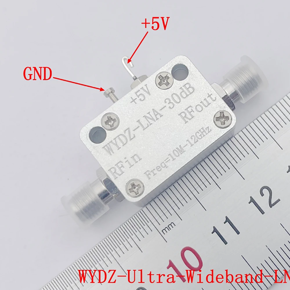 10Mhz-12Ghz 30DB LNA RF Broadband Amplifier Flatness Low Noise RF Amplifier FOR HAM Radio Receiver Mixer Driver FM UHF VHF