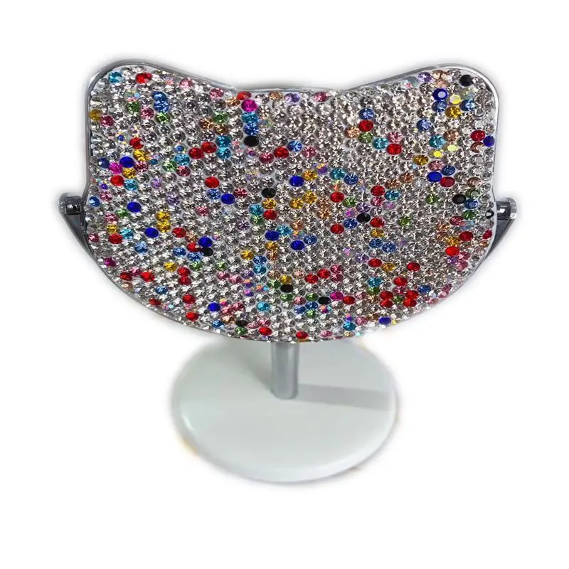 The Light Diamond-encrusted Cute Desktop Can Stand A Single-sided Makeup Mirror. It Is Portable, Mini And Rotatable