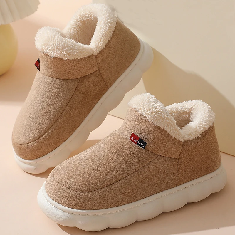 

Cotton Shoes Women Fashionable Plush Shoes Casual Women Home Indoor Warm Thick-soled Cotton Shoes Fall Winter Short Boots