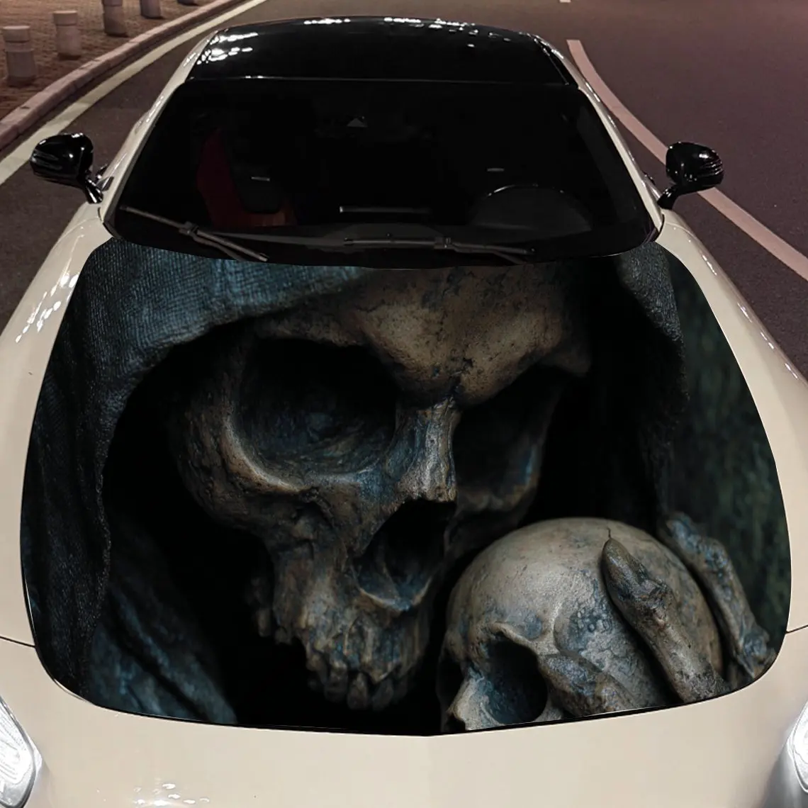 

Mysterious Skull Car Hood Stickers - Self-Adhesive, Waterproof and Durable Vinyl Wrap, Decorate And Protect Your Car, Fit For Al