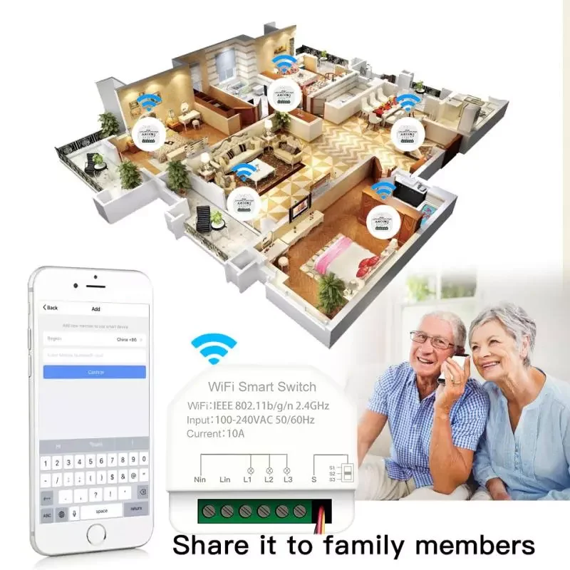 Tuya WiFi Smart Switch 3 Channel Smart Home Wireless Breaker Voice Timer Relay Smart Life APP Remote Control For Alexa Google